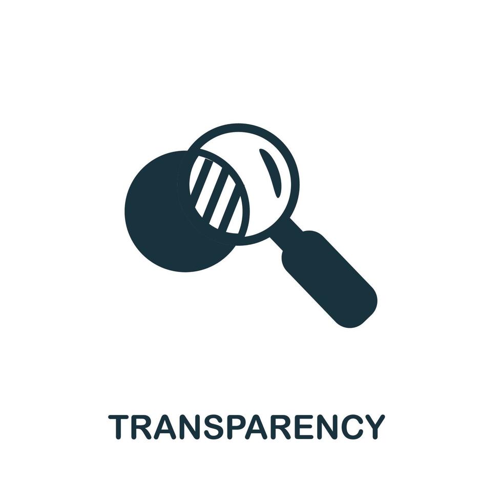 icône de transparence. élément simple de la collection de gestion d'entreprise. icône de transparence créative pour la conception Web, les modèles, les infographies et plus encore vecteur