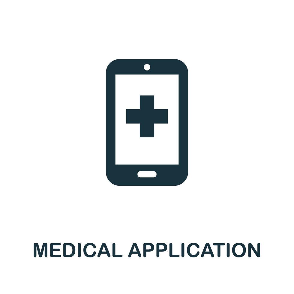 icône de l'application médicale. élément simple de la collection de santé numérique. icône d'application médicale créative pour la conception Web, les modèles, les infographies et plus encore vecteur