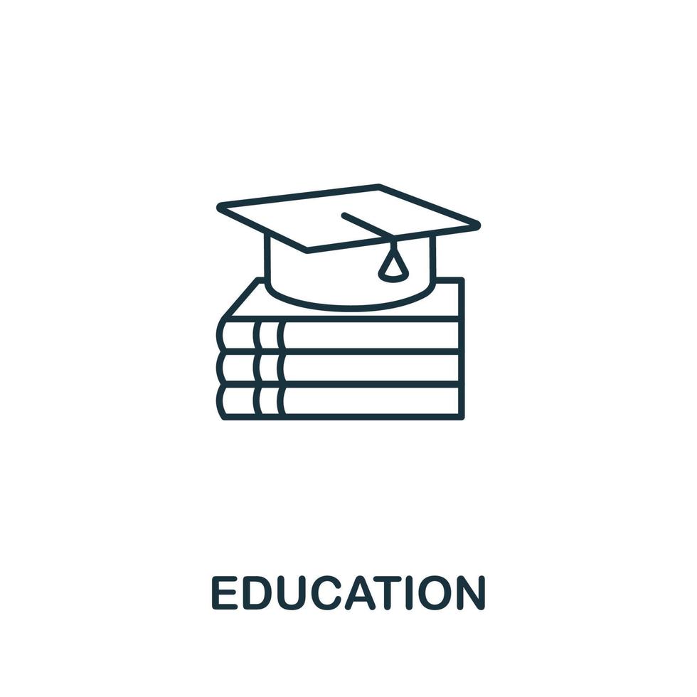 icône de l'éducation. symbole d'éducation d'élément de ligne simple pour les modèles, la conception Web et les infographies vecteur