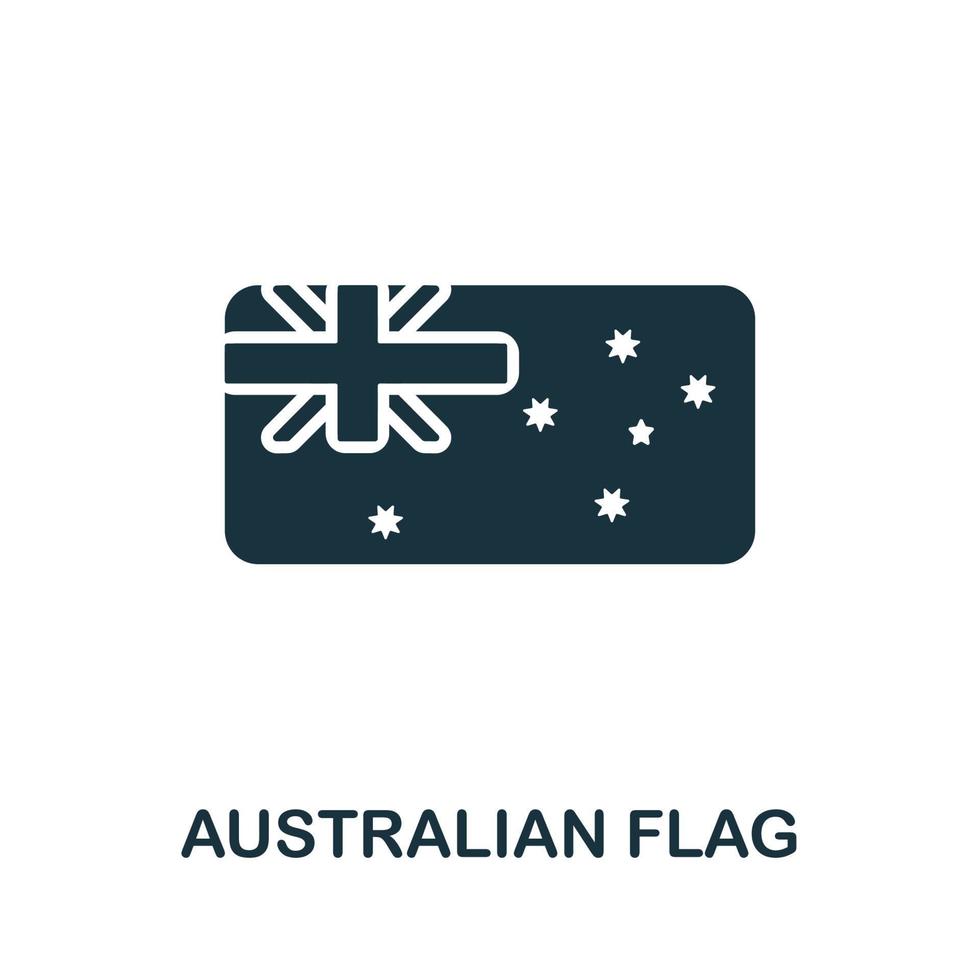icône de drapeau australien de la collection australienne. icône de drapeau australien en ligne simple pour les modèles, la conception Web et les infographies vecteur