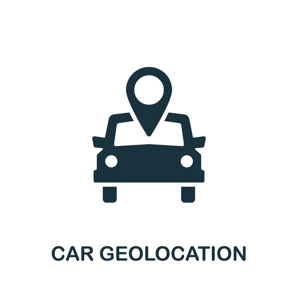 icône de géolocalisation de voiture. élément simple de la collection d'autopartage. icône de géolocalisation de voiture créative pour la conception Web, les modèles, les infographies et plus encore vecteur