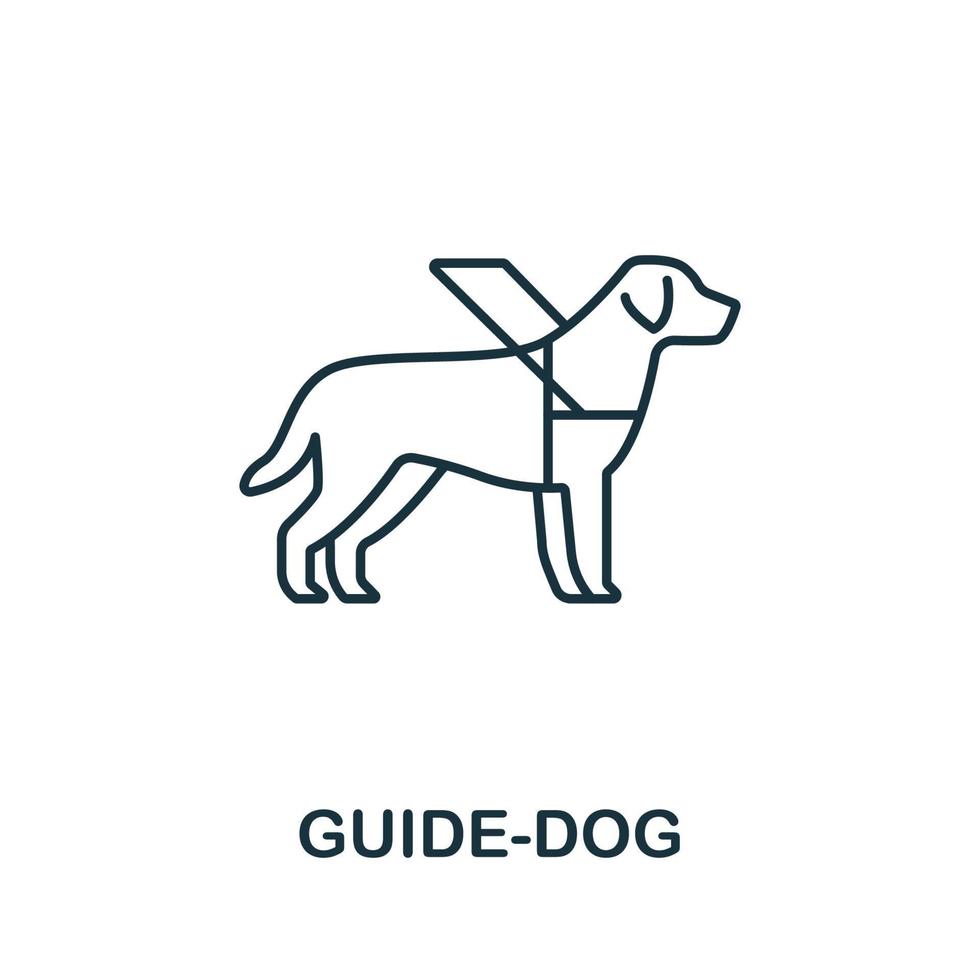 icône de chien-guide. symbole de chien-guide d'élément de ligne simple pour les modèles, la conception Web et les infographies vecteur