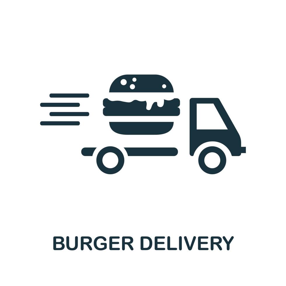 icône de livraison de hamburger. élément simple de la collecte de livraison. icône créative de livraison de hamburgers pour la conception Web, les modèles, les infographies et plus encore vecteur