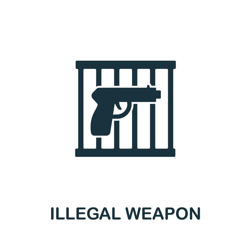 icône d'arme illégale de la collection Internet interdite. icône d'arme illégale en ligne simple pour les modèles, la conception Web et les infographies vecteur