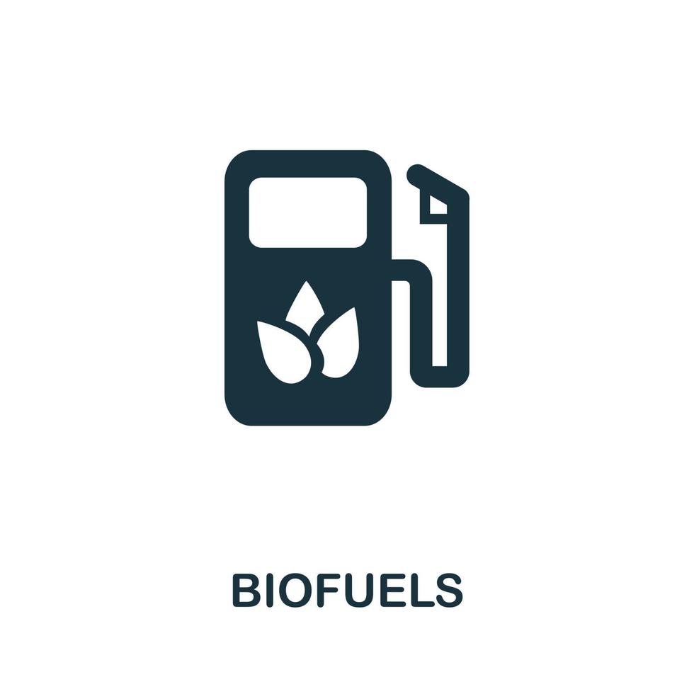 icône des biocarburants. élément simple de collecte d'énergie alternative. icône de biocarburants créatifs pour la conception Web, les modèles, les infographies et plus encore vecteur
