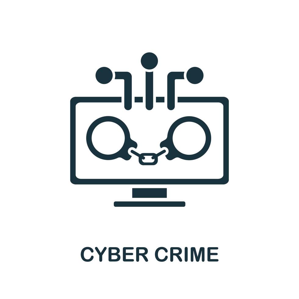 icône de la cybercriminalité de la collection Internet interdite. icône de cybercriminalité en ligne simple pour les modèles, la conception Web et les infographies vecteur