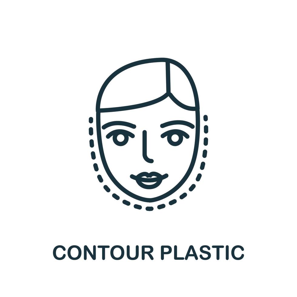 icône en plastique de contour. élément simple de la collection de cosmétologie. icône en plastique de contour créatif pour la conception Web, les modèles, les infographies et plus encore vecteur