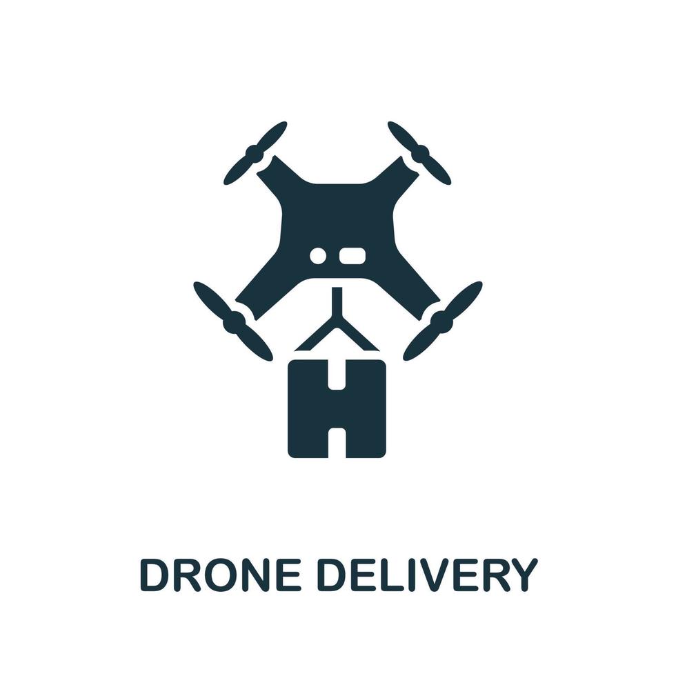 icône de livraison de drone. simple illustration. icône de livraison de drones pour la conception Web, les modèles, les infographies et plus encore vecteur