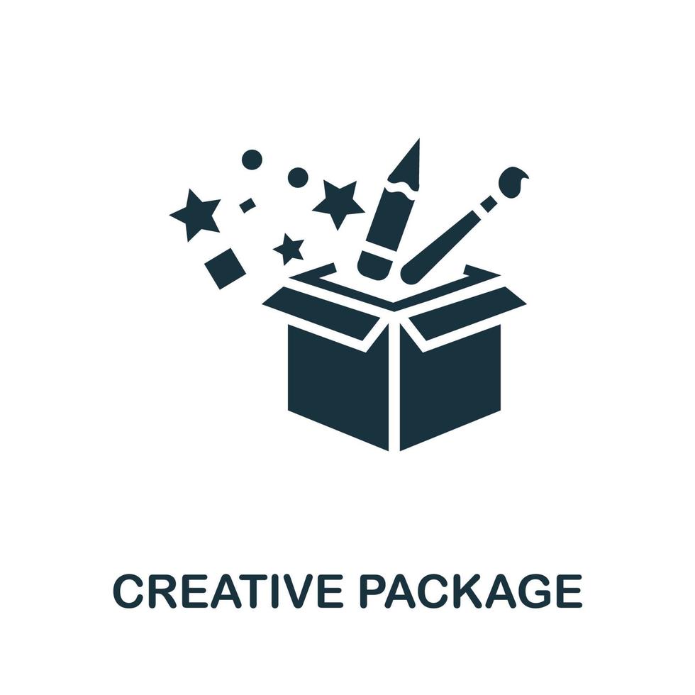 icône de package créatif. symbole de package créatif d'élément de ligne simple pour les modèles, la conception Web et les infographies vecteur