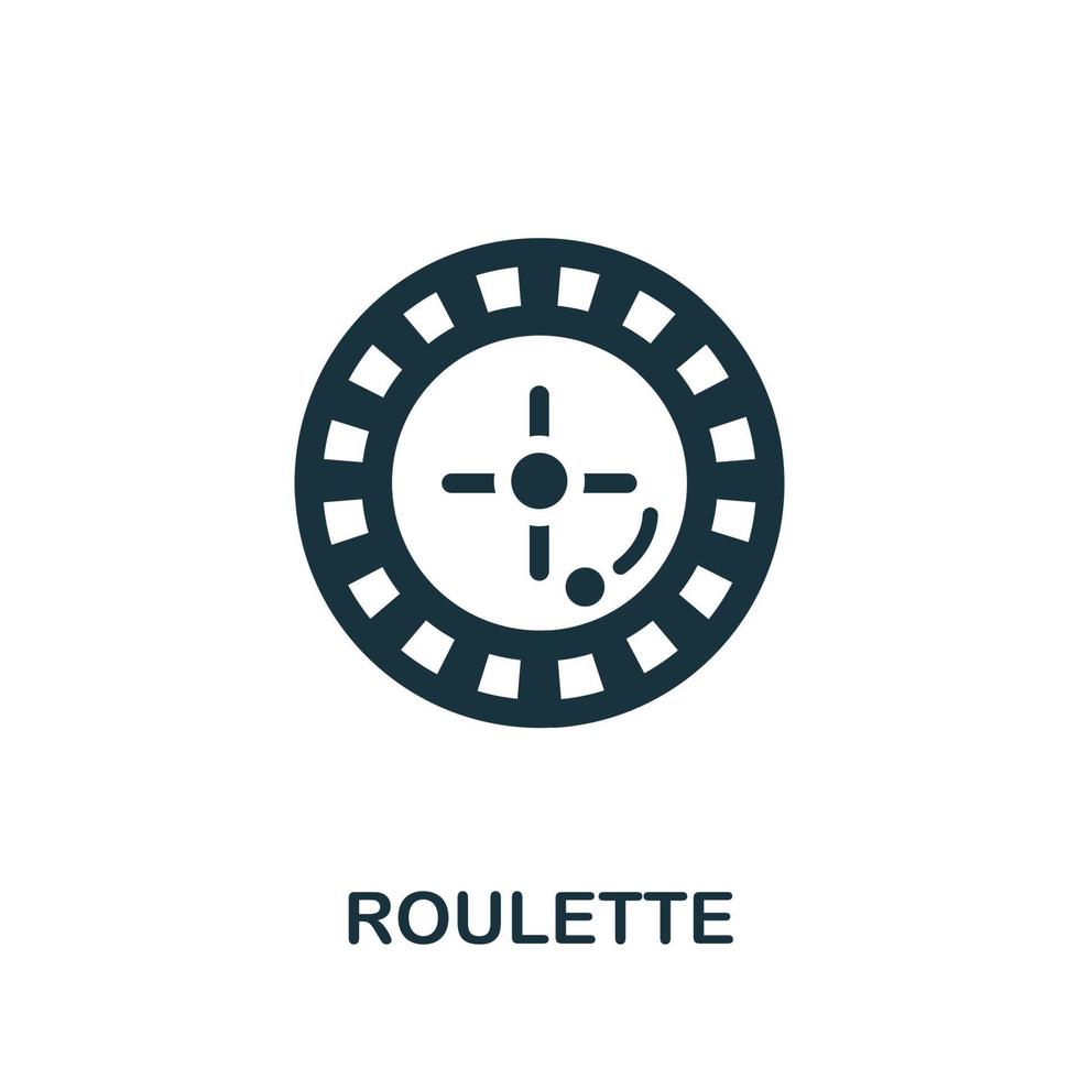 icône de la roulette. élément simple de la collection de casino. icône de roulette créative pour la conception Web, les modèles, les infographies et plus encore vecteur