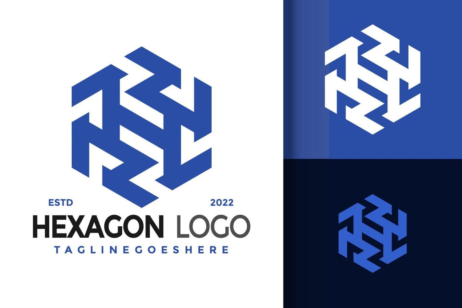 lettres abstraites h hexagone logo logos élément de conception modèle d'illustration vectorielle stock vecteur