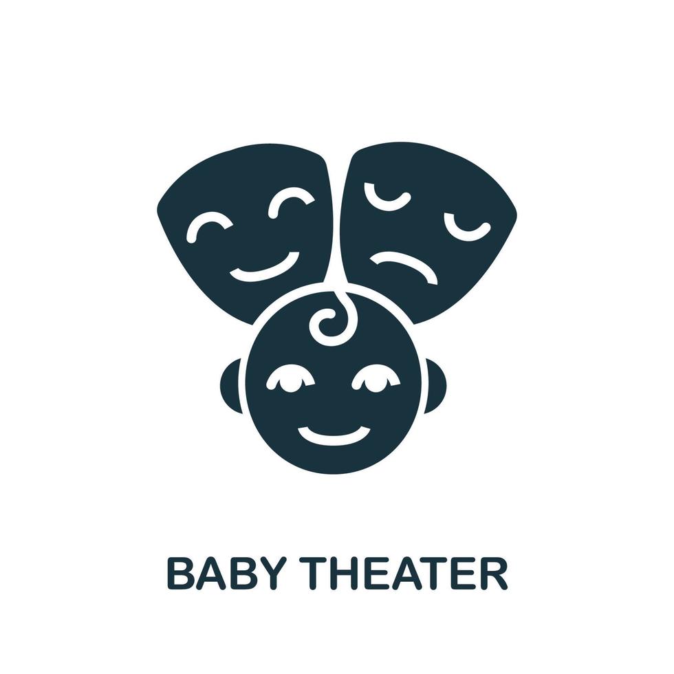 icône de théâtre de bébé. élément simple de la collection de développement de l'enfant. icône de théâtre de bébé créatif pour la conception Web, les modèles, les infographies et plus encore vecteur