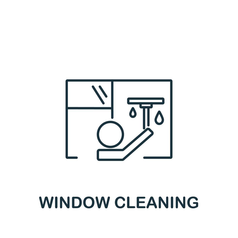 icône de nettoyage de vitres de la collection de nettoyage. symbole de nettoyage de vitres d'élément de ligne simple pour les modèles, la conception Web et les infographies vecteur
