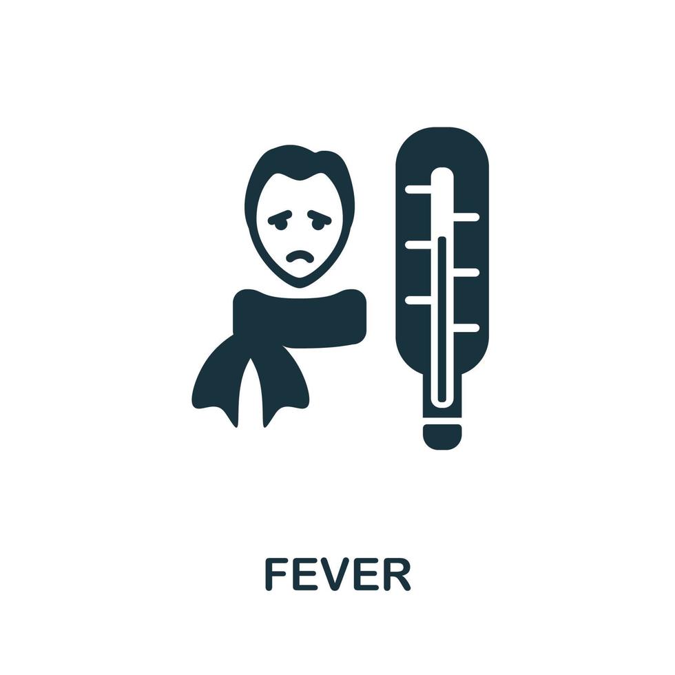 icône de la fièvre. illustration simple de la collection de coronavirus. icône de fièvre créative pour la conception Web, les modèles, les infographies et plus encore vecteur