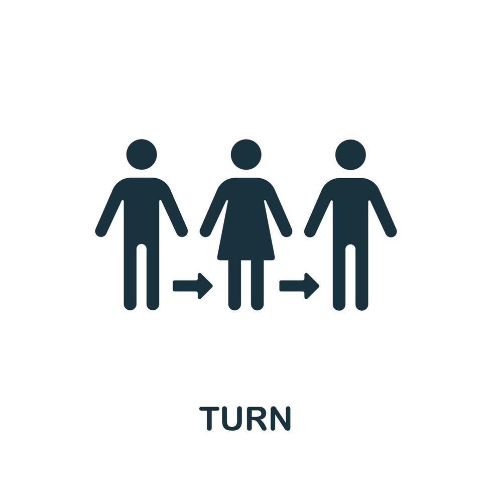 tourner l'icône. élément simple de la collection de crise. icône de tour créatif pour la conception Web, les modèles, les infographies et plus encore vecteur