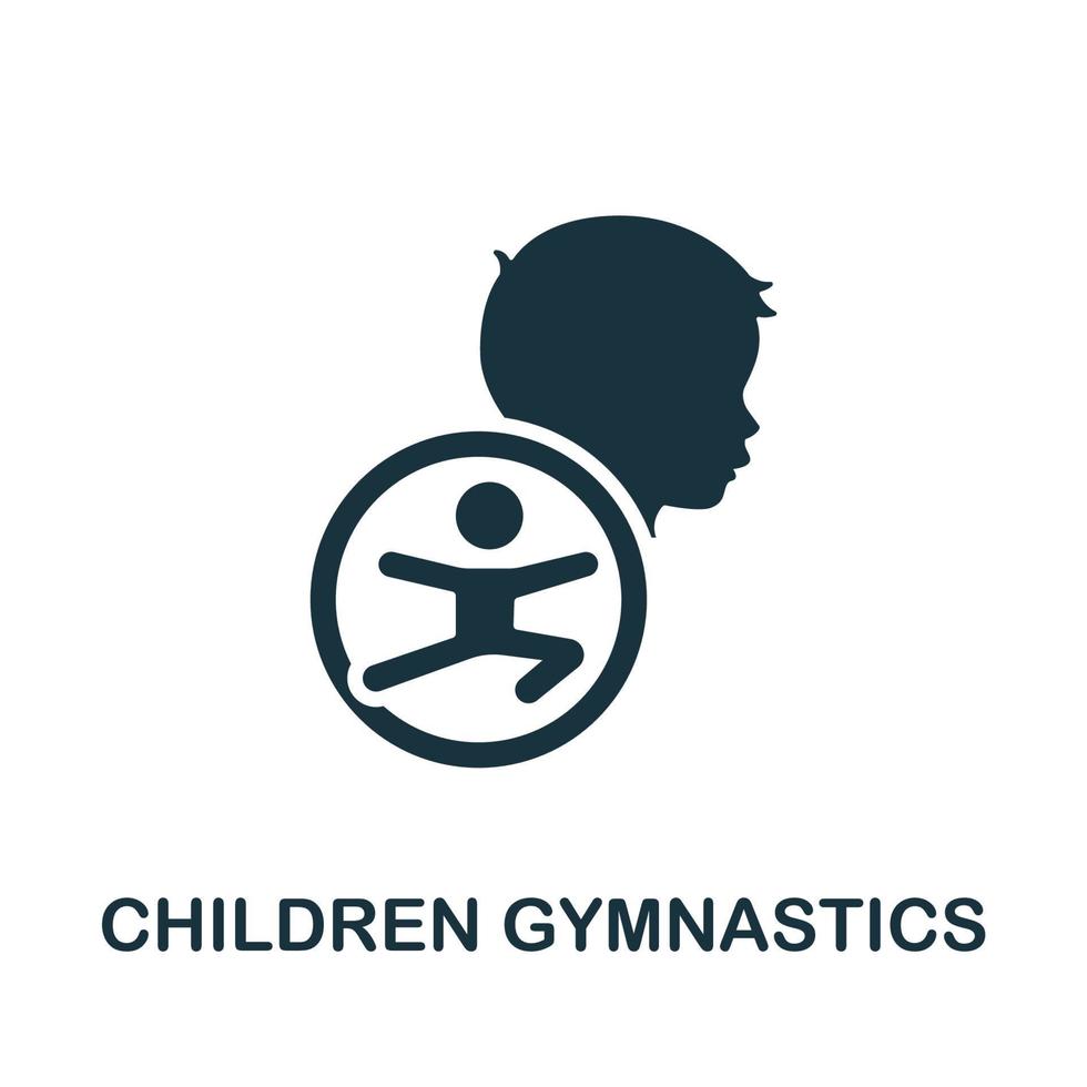 icône de gymnastique pour enfants. élément simple de la collection de développement de l'enfant. icône de gymnastique créative pour enfants pour la conception Web, les modèles, les infographies et plus encore vecteur