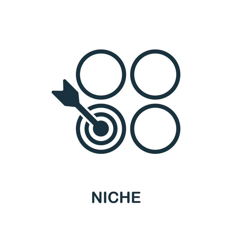 icône de niche de la collection de marketing d'affiliation. icône de niche de ligne simple pour les modèles, la conception Web et les infographies vecteur