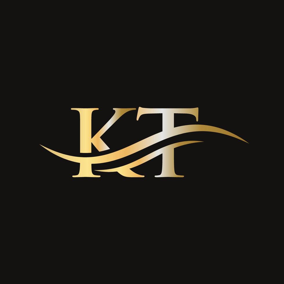 logo lié kt pour l'entreprise et l'identité de l'entreprise. vecteur de logo créatif lettre kt