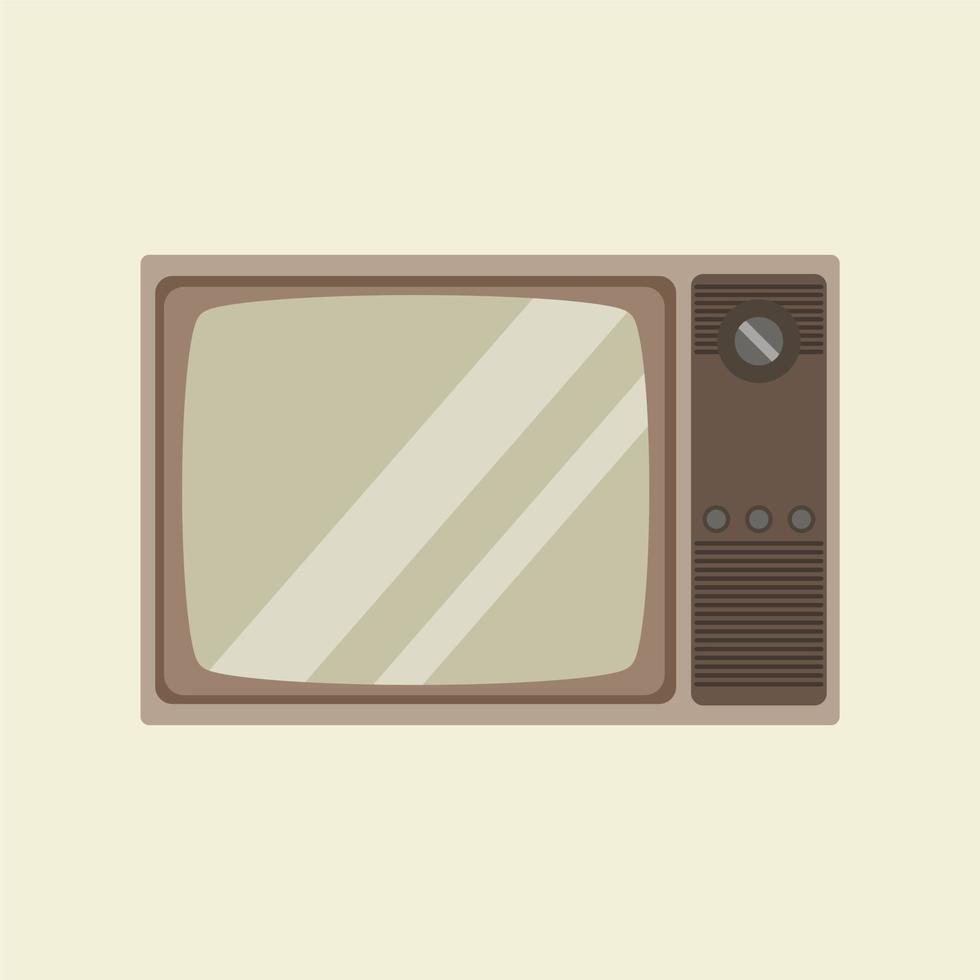 illustration vectorielle design plat télévision classique vintage. conception de télévision rétro. oldies électronique vecteur