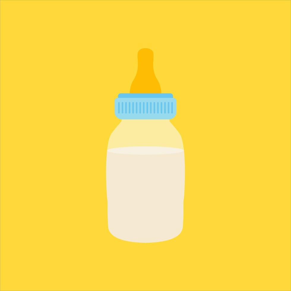 illustration de conception de vecteur de bouteille de lait pour bébé isolée sur fond de couleur. produit laitier. illustration vectorielle isolée en style cartoon