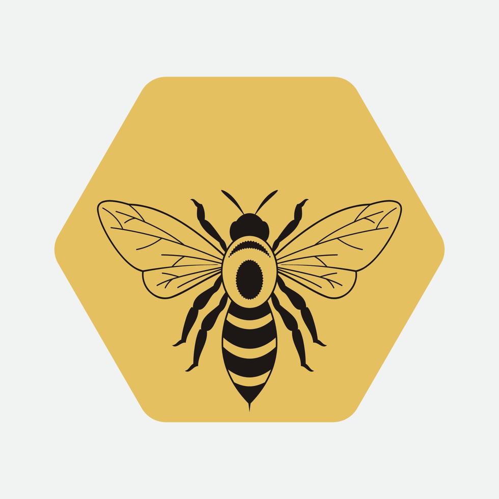 icône de conception d'illustrations de logo d'abeille vecteur