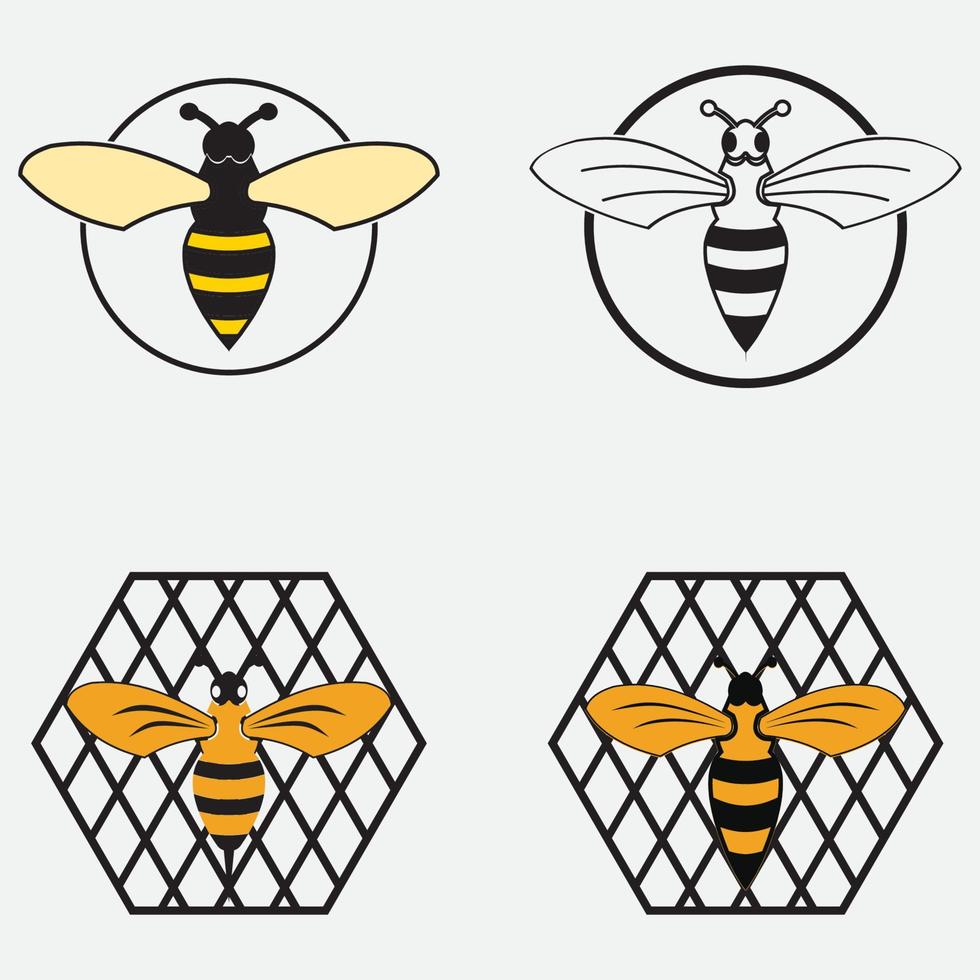 icône de conception d'illustrations de logo d'abeille vecteur