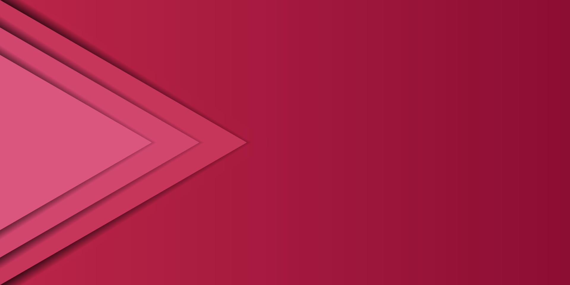 motif triangle découpé en papier avec des couches rouges. abstrait dégradé 3d. couleur de l'année 2023 viva magenta. élément de conception pour carte, couverture, bannière, affiche, toile de fond, mur. illustration vectorielle. vecteur