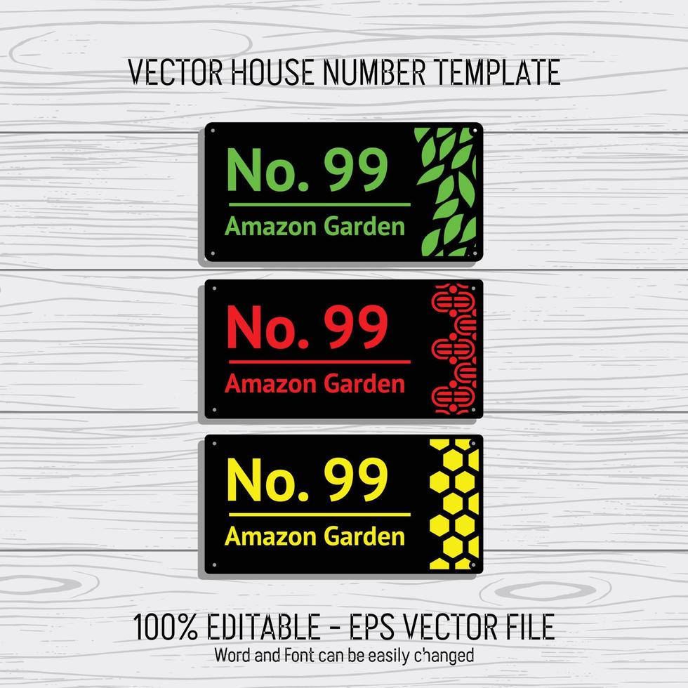 fichiers de modèles de découpe laser pour les numéros de maison, les numéros de logement, les numéros de chambre, les villas, les pavillons, les appartements et les noms de rue vecteur