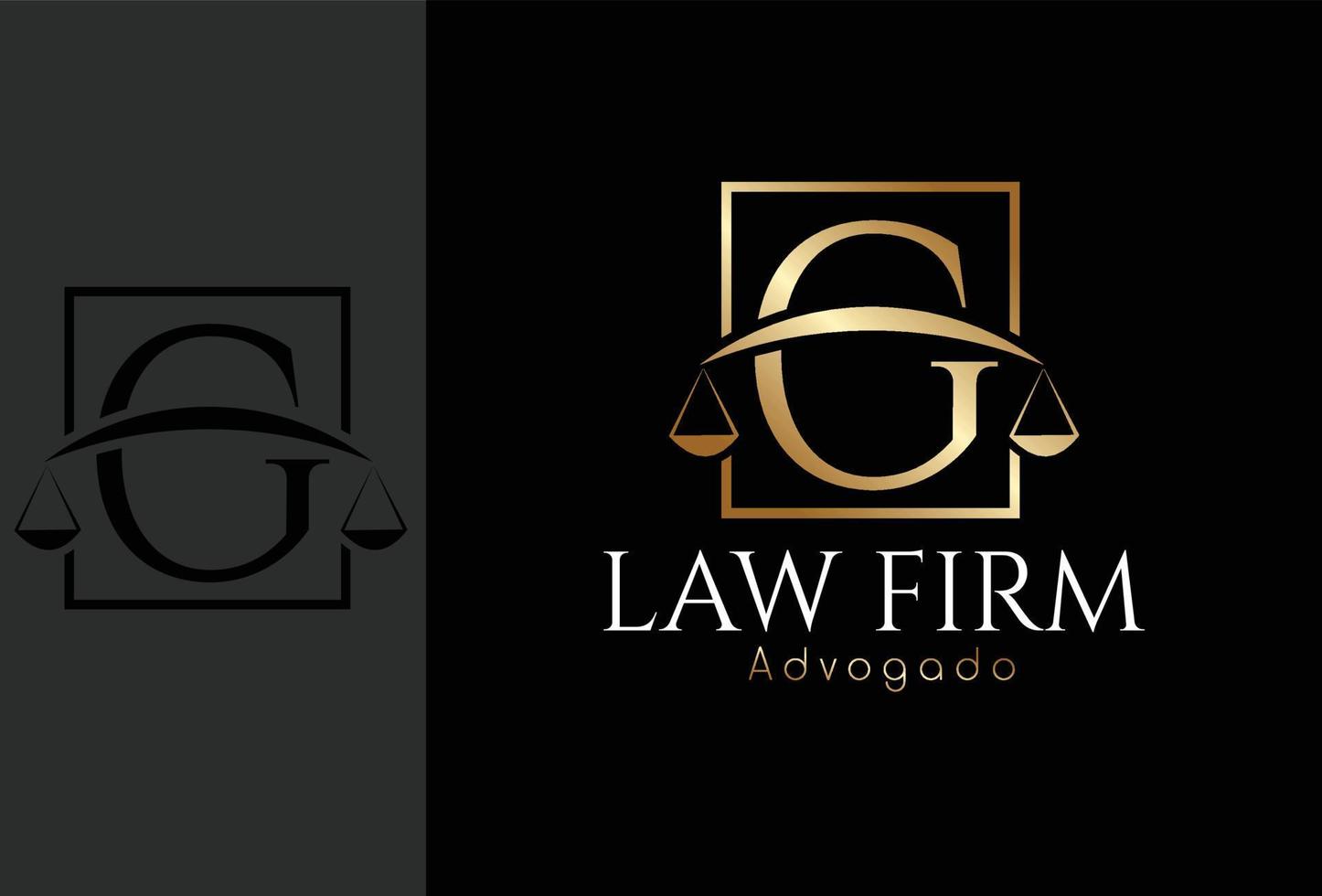 logo advogado, plaidoyer basé sur la lettre initiale g vecteur