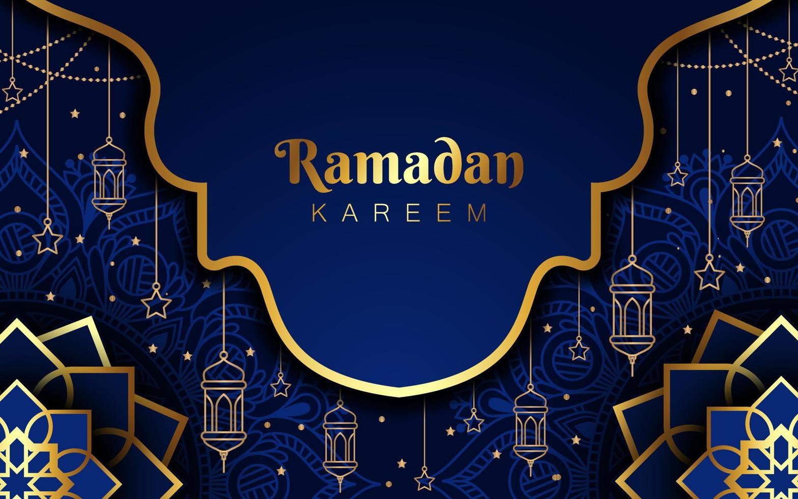 fond de ramadan kareem de luxe réaliste vecteur