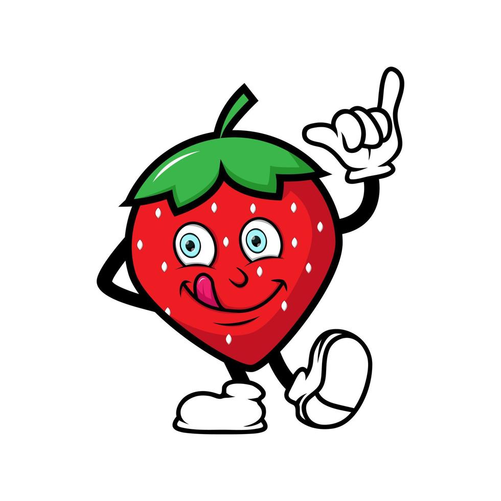vecteur de logo de mascotte de fraise