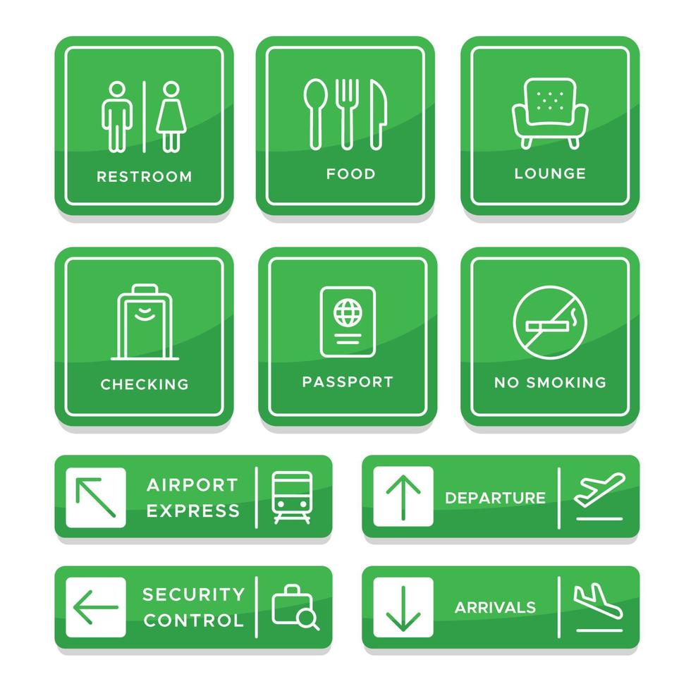 collection de vecteurs de signalisation d'aéroport vecteur