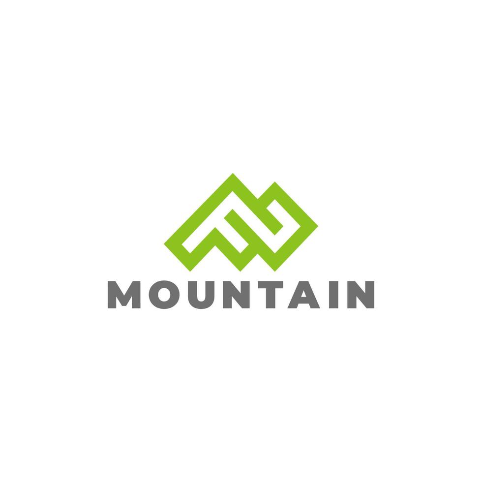 lettre fm montagne contour conception géométrique symbole logo vecteur