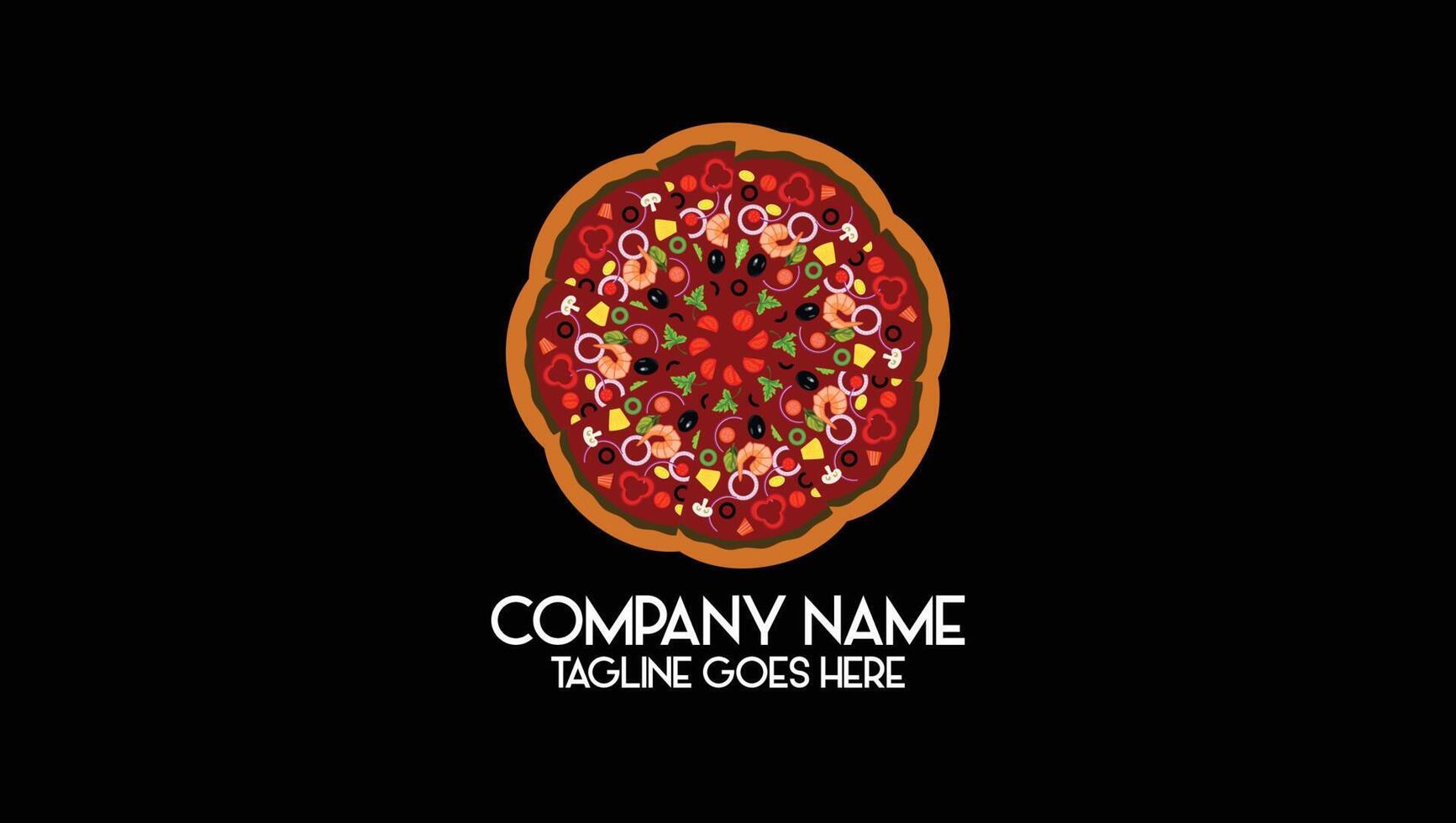 modèle de logo de pizza aux légumes vecteur