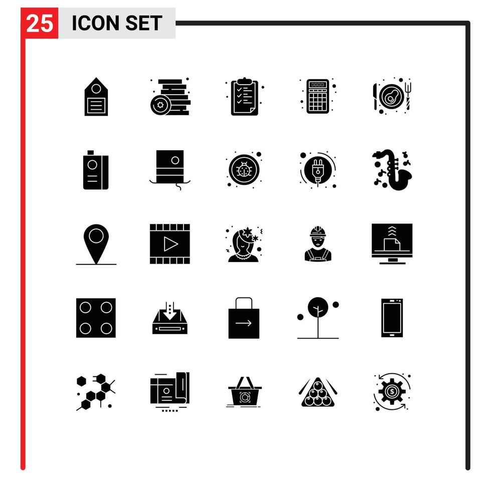 25 icônes créatives signes et symboles modernes de la calculatrice de l'éducation jouer à l'école de comptabilité éléments de conception vectoriels modifiables vecteur