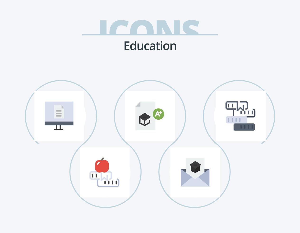 pack d'icônes plates d'éducation 5 conception d'icônes. connaissances. éducation. inviter. l'école. l'Internet vecteur