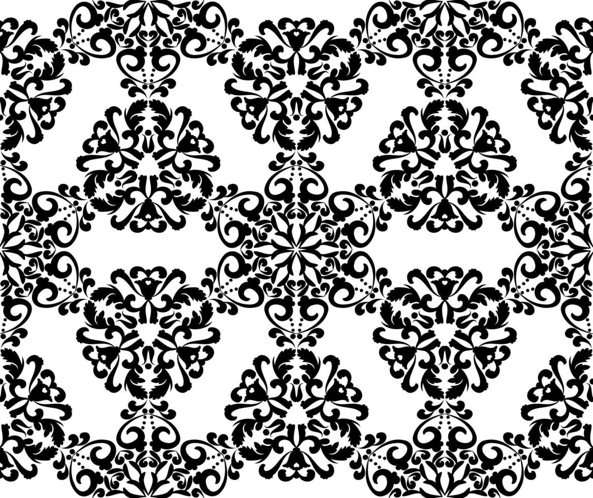 motif à partir de motifs de mandala de dentelle vintage. fond vectorielle continue avec ornements arabesques. noir et blanc. pour le tissu, le carrelage, le papier peint ou l'emballage. vecteur