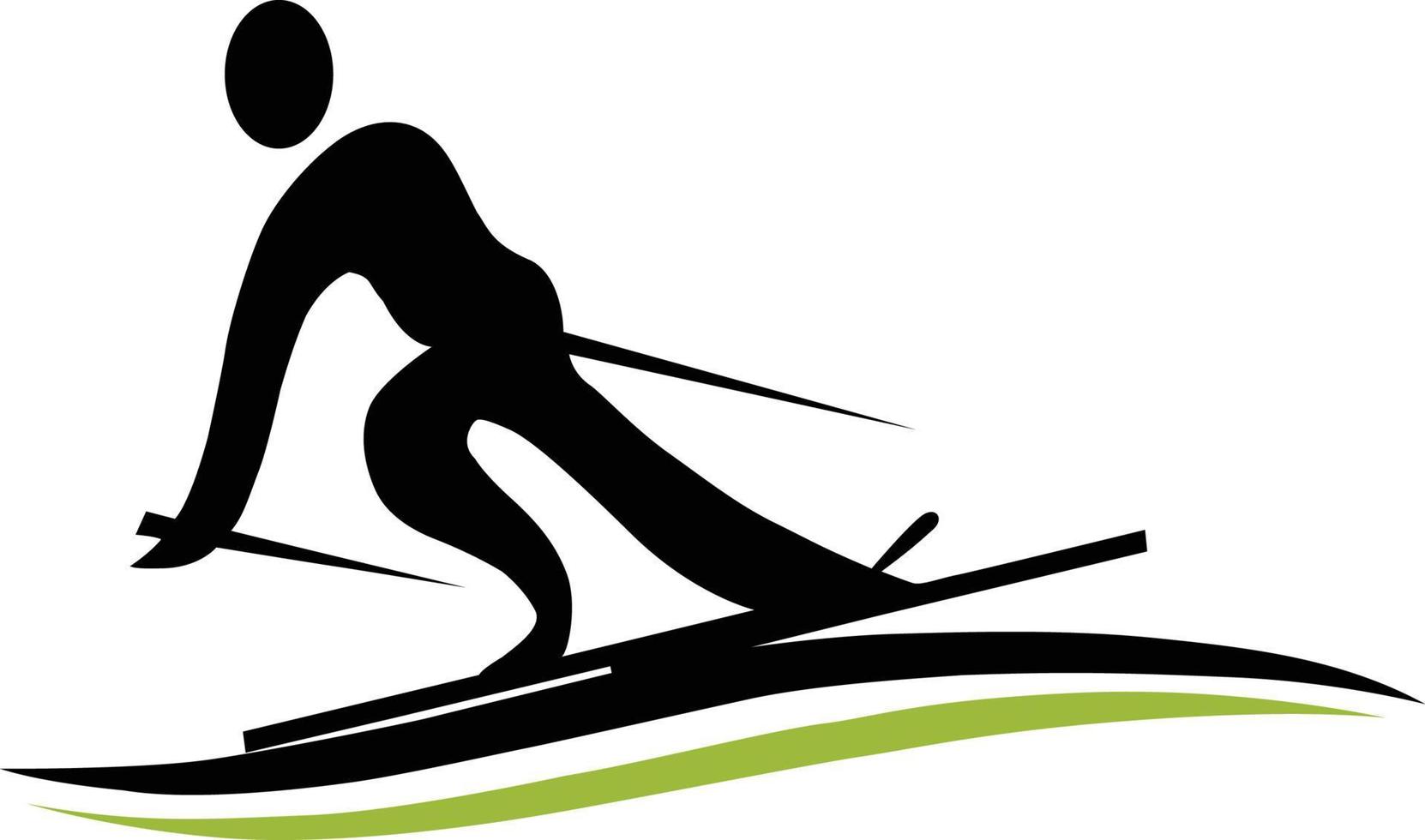 vecteur de logo de ski