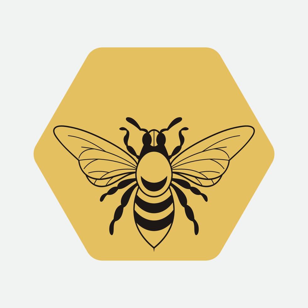 icône de conception d'illustrations de logo d'abeille vecteur