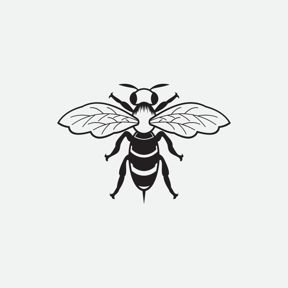 logo d'abeille logo d'icône de conception d'illustration vectorielle vecteur