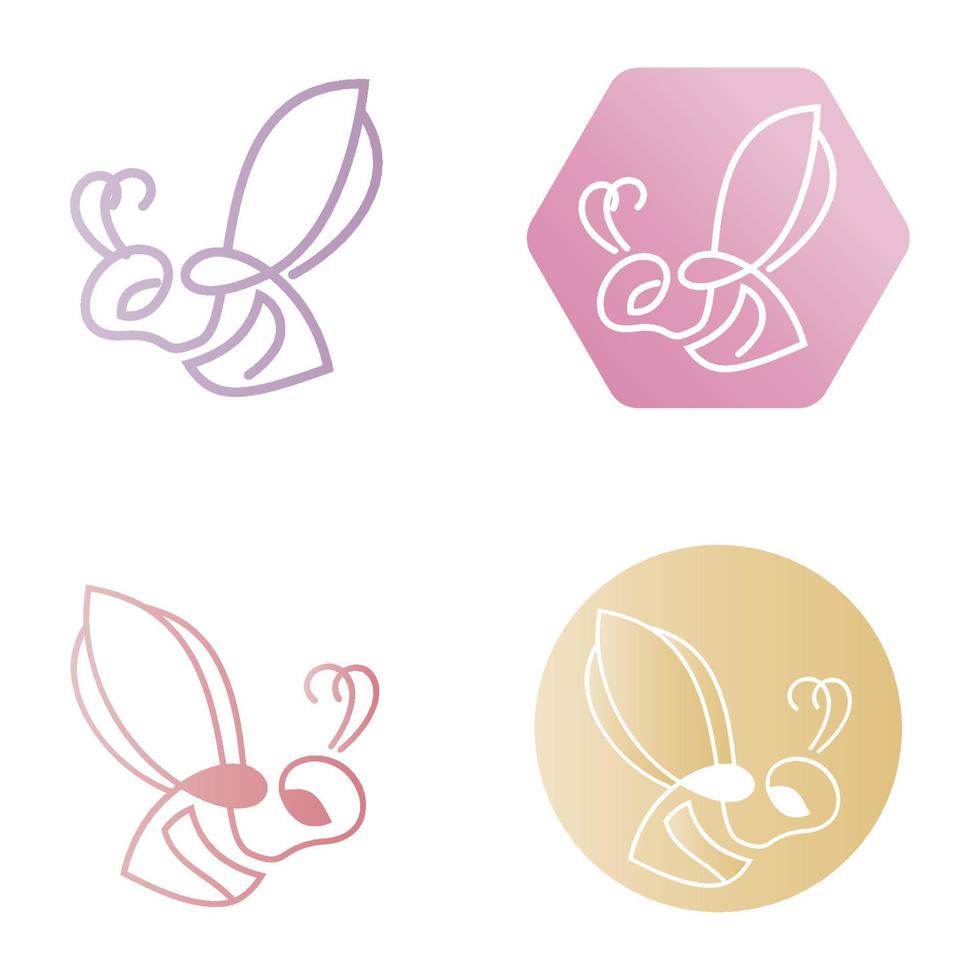 icône de conception d'illustrations de logo d'abeille vecteur