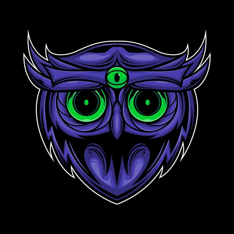 logo esport tête de hibou vecteur