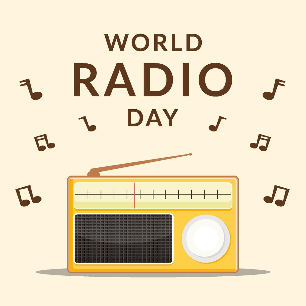 illustration de la journée mondiale de la radio design plat vecteur