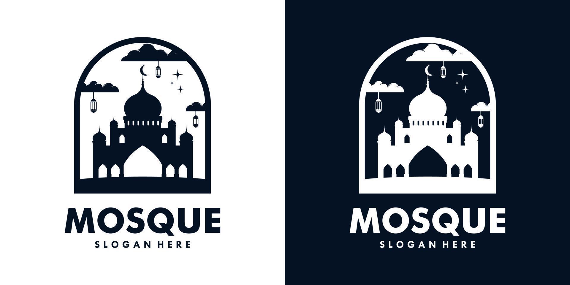 vecteur de conception de modèle de logo de mosquée