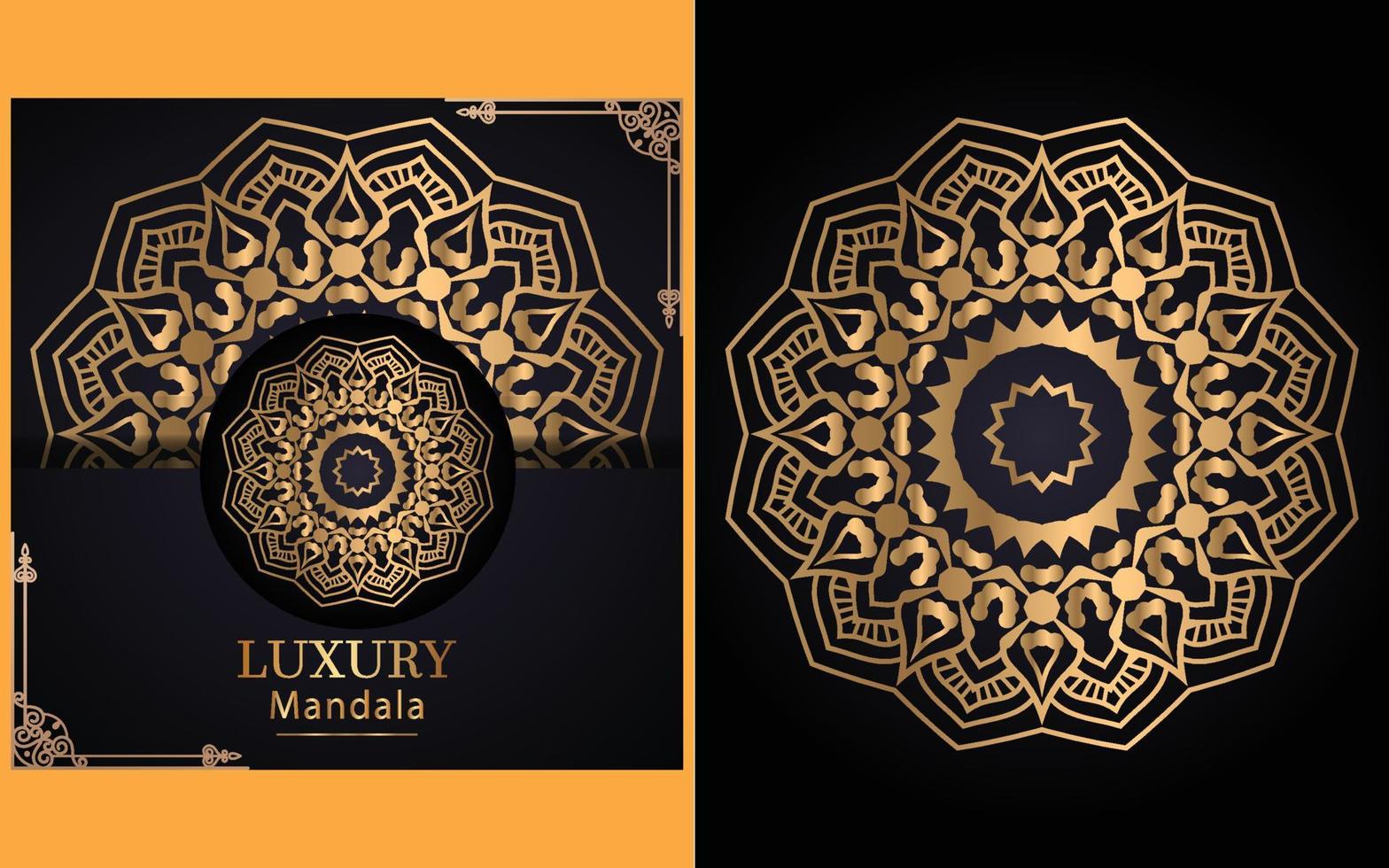 ce sont le fond de conception de mandala ornemental de luxe en couleur or vecteur