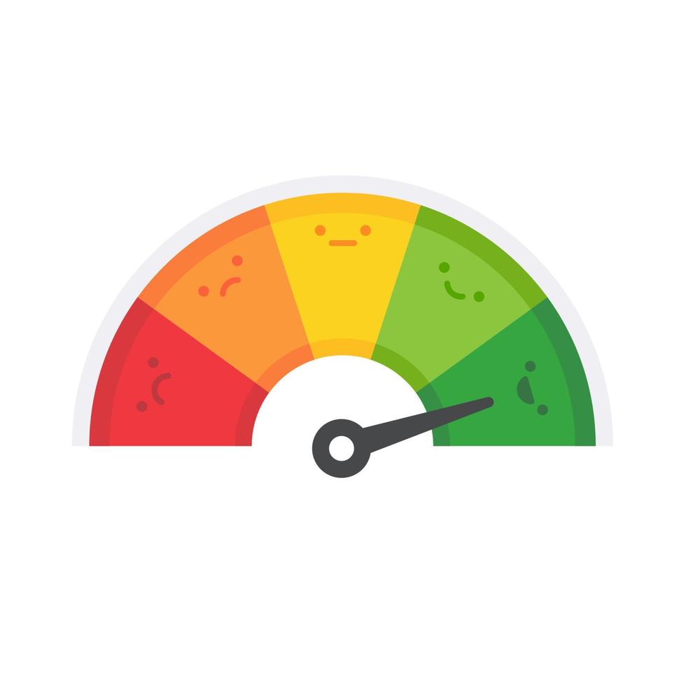 mauvais et bons indicateurs de satisfaction client mauvais pointage de crédit. illustration de la notation des services aux entreprises vecteur