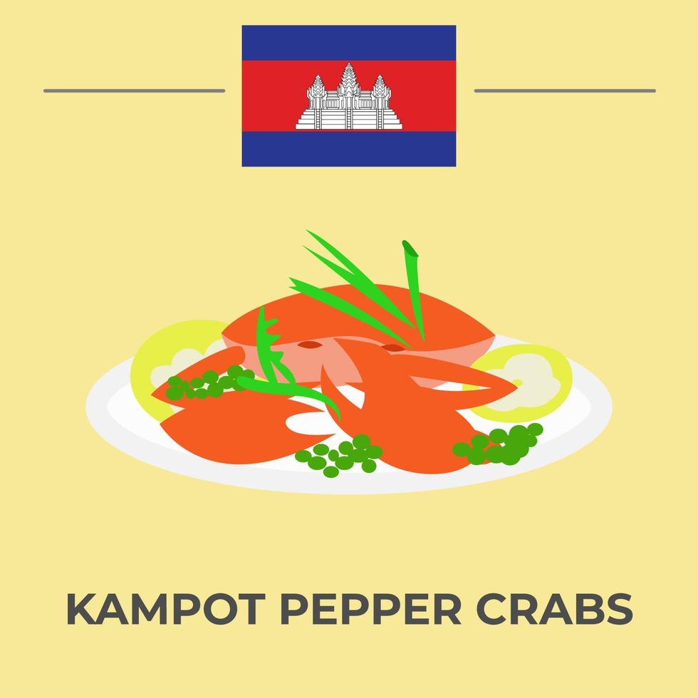 crabes au poivre de Kampot vecteur