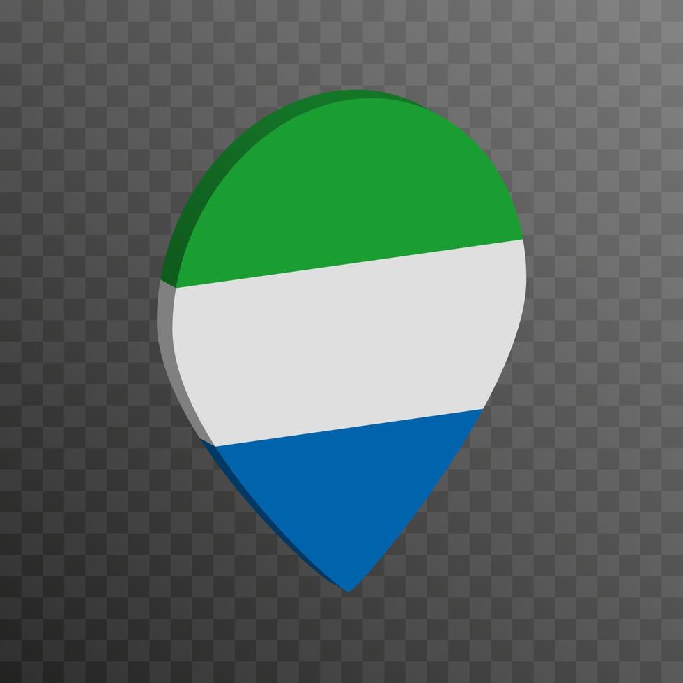 pointeur de carte avec le drapeau de la sierra leone. illustration vectorielle. vecteur