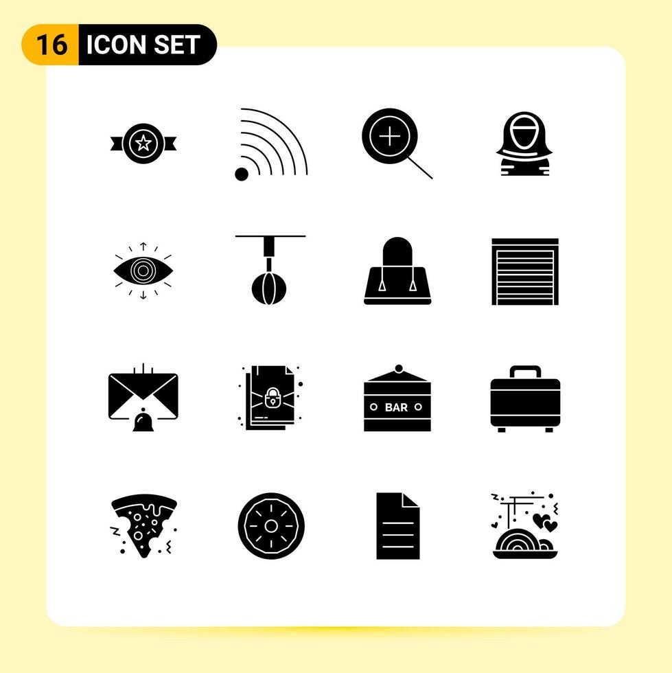 pack d'icônes vectorielles stock de 16 signes et symboles de ligne pour les éléments de conception vectoriels modifiables du golfe des yeux du symbole membre zoom vecteur