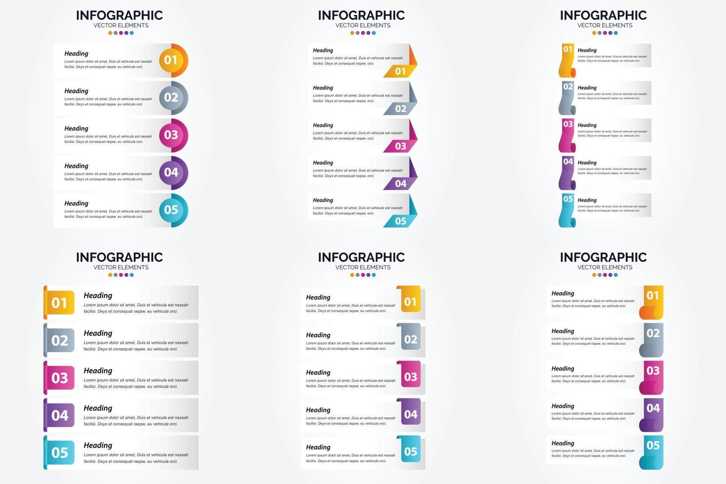 ensemble de conception plate d'infographie d'illustration vectorielle pour la brochure publicitaire et le magazine vecteur